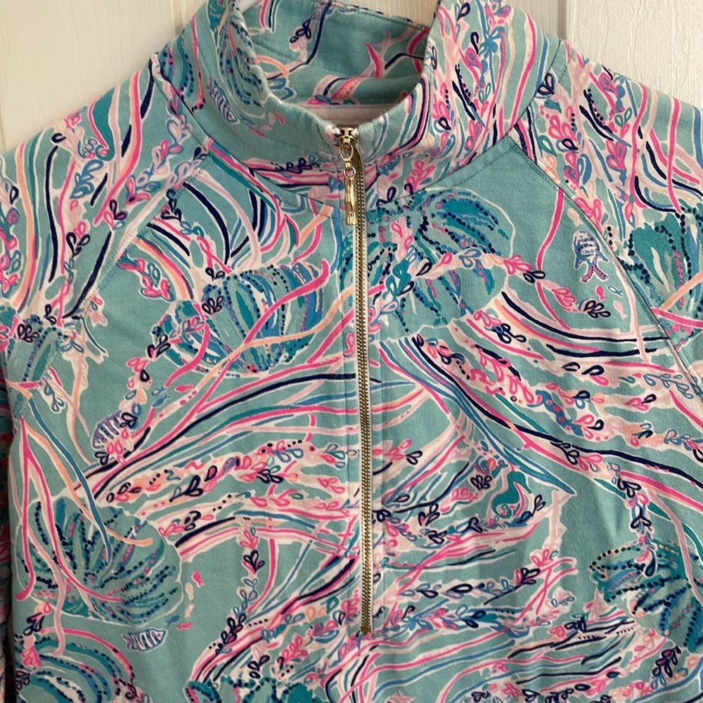 Lilly Pulitzer Multicolor Zip-Up Popover Top - Picture 2 of 14